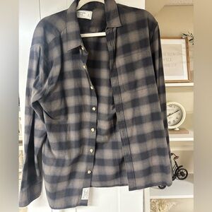 Abercrombie & Fitch Gray Plaid Shirt Jacket